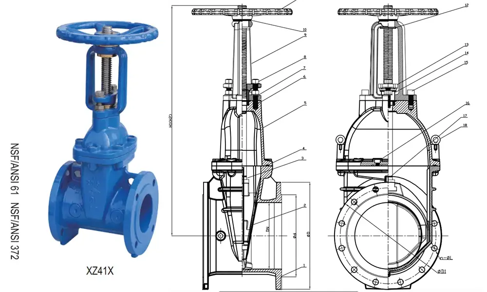 AS 2638.2 Flanged Resilient OS&Y Gate Valve
